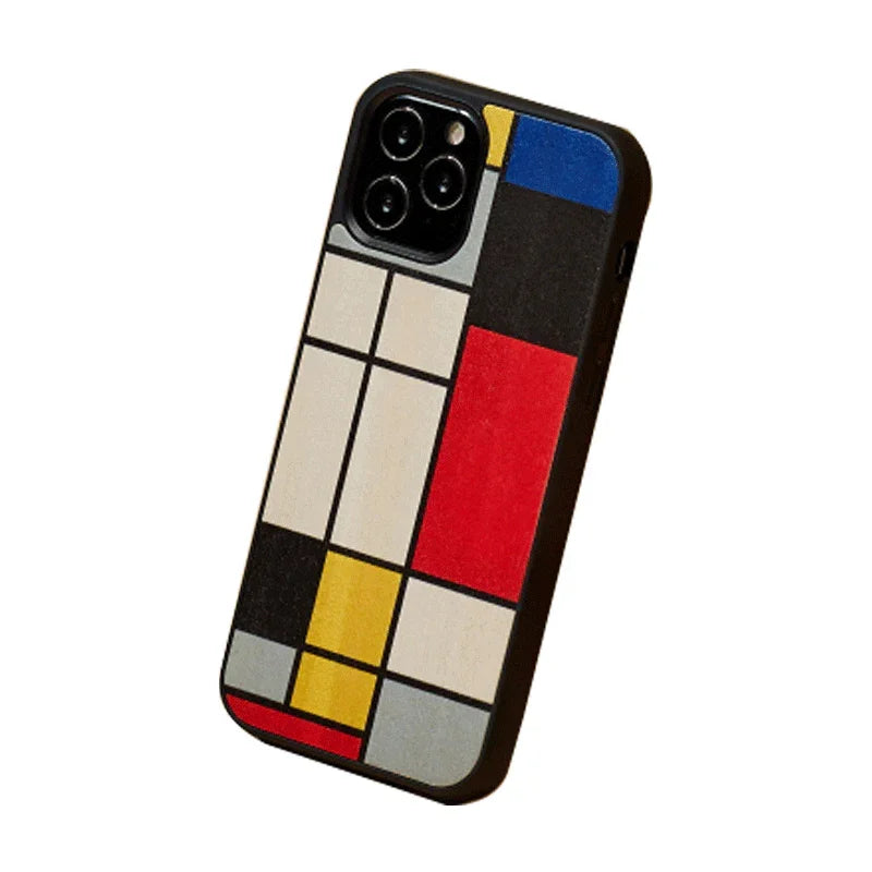 Man & Wood Case For iPhone 12 / 12 Pro - Mondrian Wood - Tashqila Man & Wood Case For iPhone 12 / 12 Pro - Mondrian Wood - Tashqila